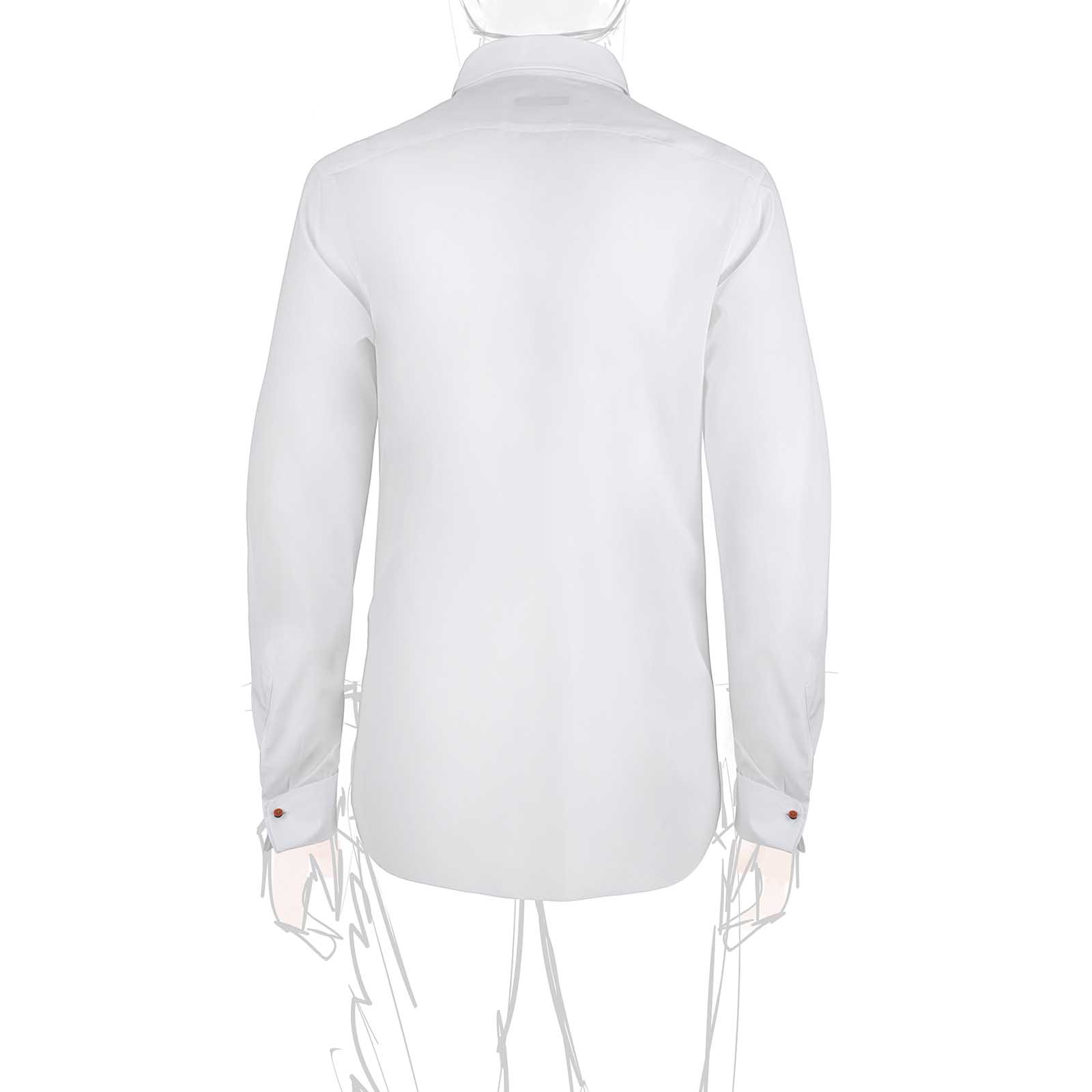 Rubinacci Camicia in cotone bianca polsi gemelli In Saldo