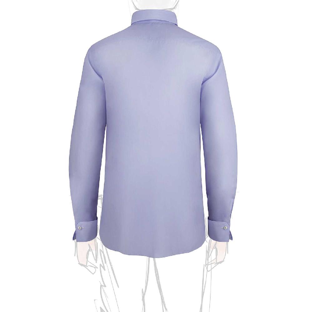 Rubinacci Camicia in cotone azzurra polsi gemelli Nuova