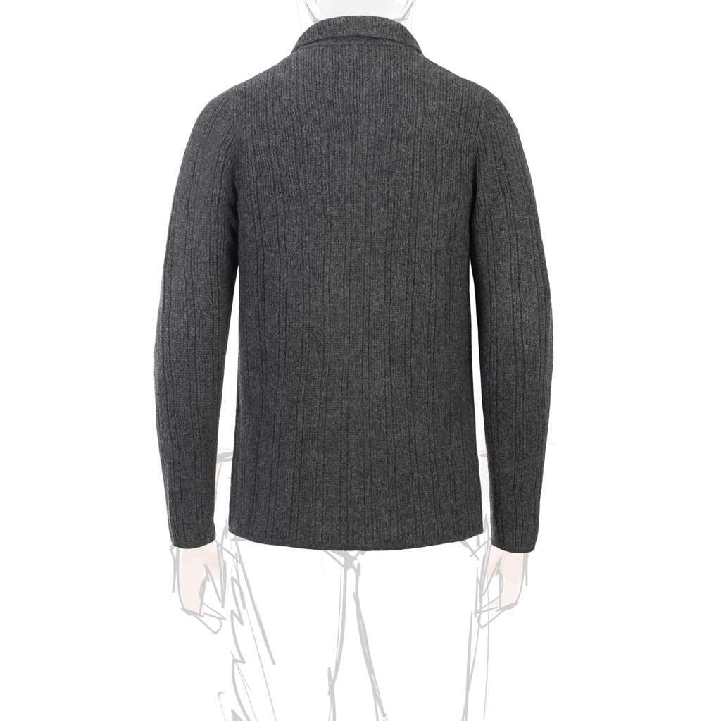 Rubinacci Cardigan doppio petto cashmere grigio In Linea