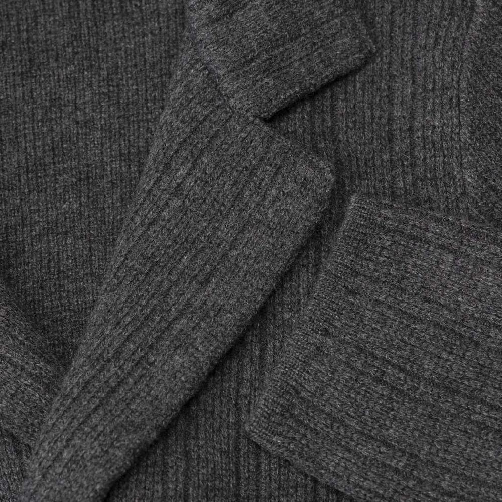 Rubinacci Cardigan doppio petto cashmere grigio In Linea