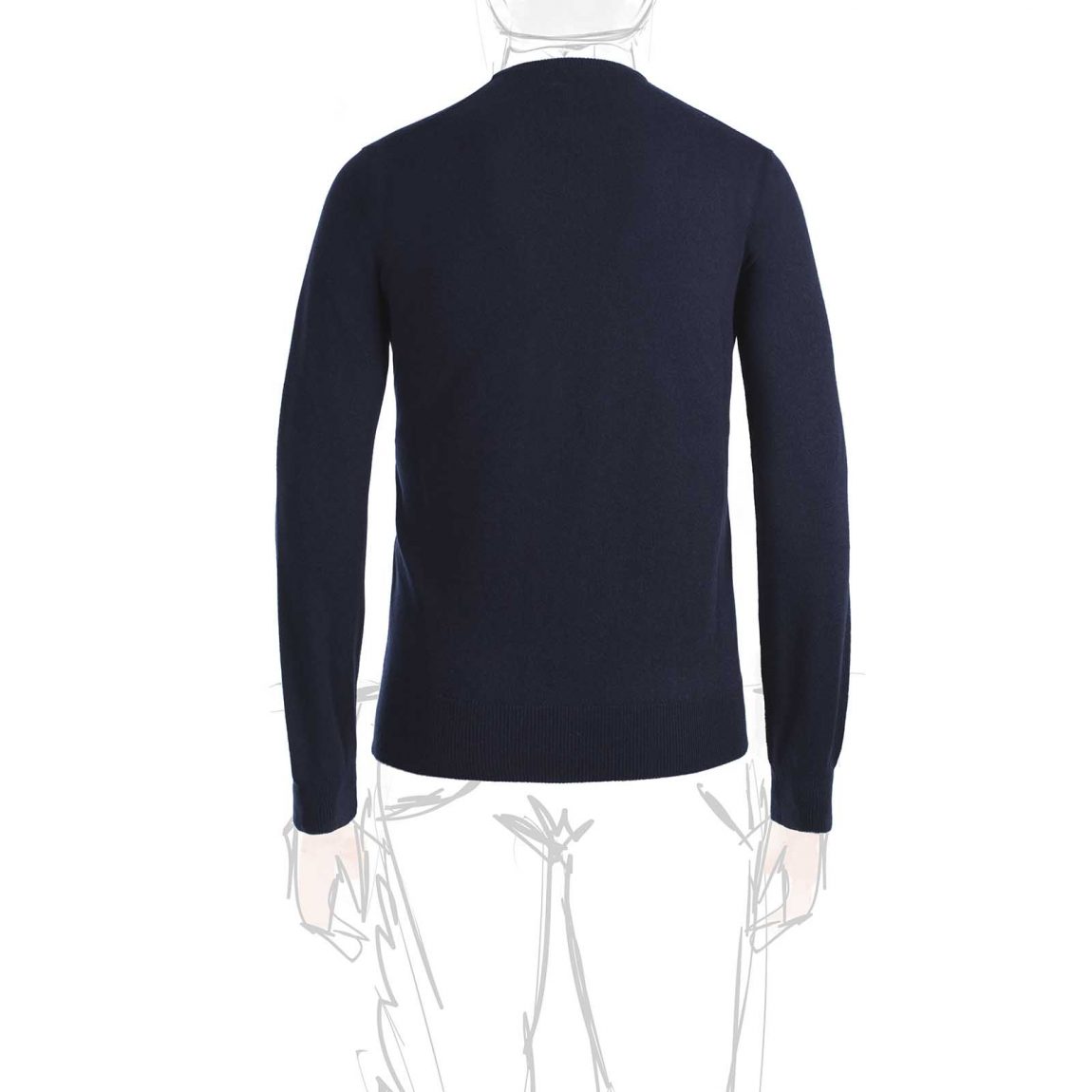 Rubinacci Girocollo in cashmere blu Nuovo