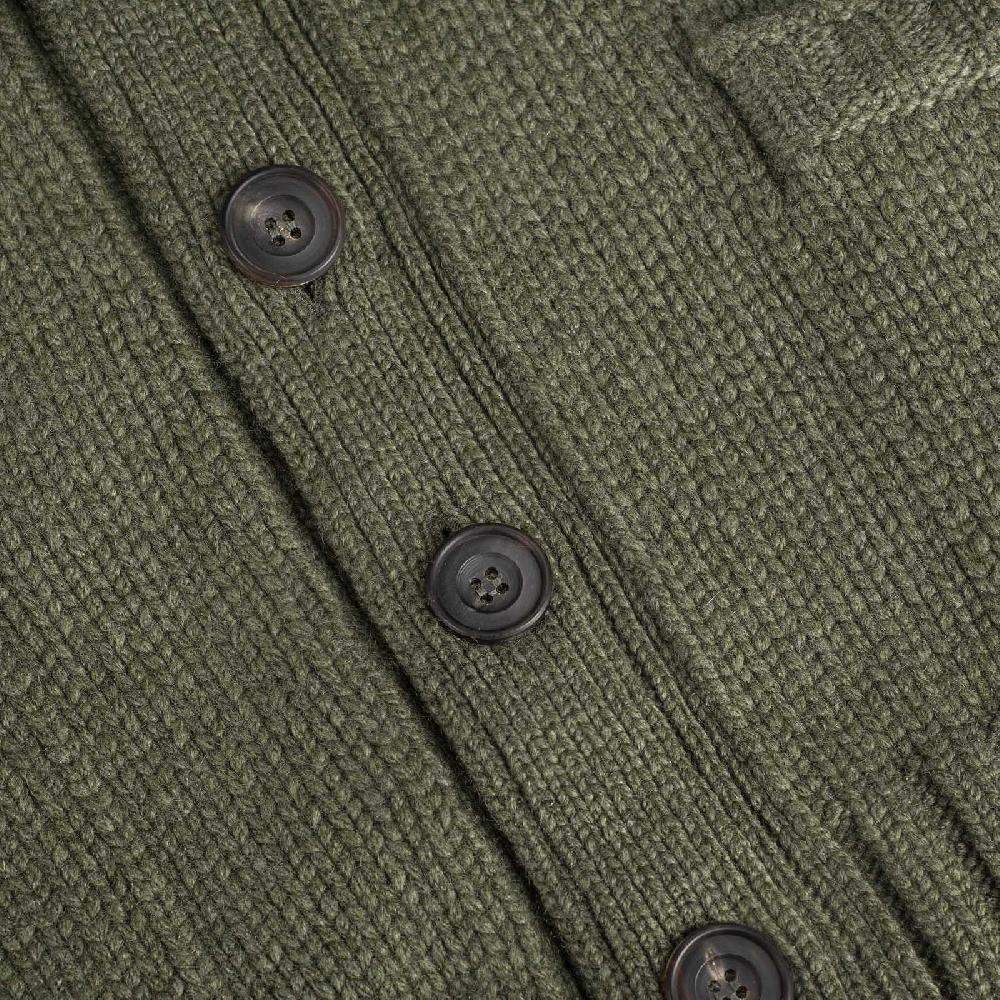 Rubinacci Cardigan cashmere verde oliva Spedizione Gratuita