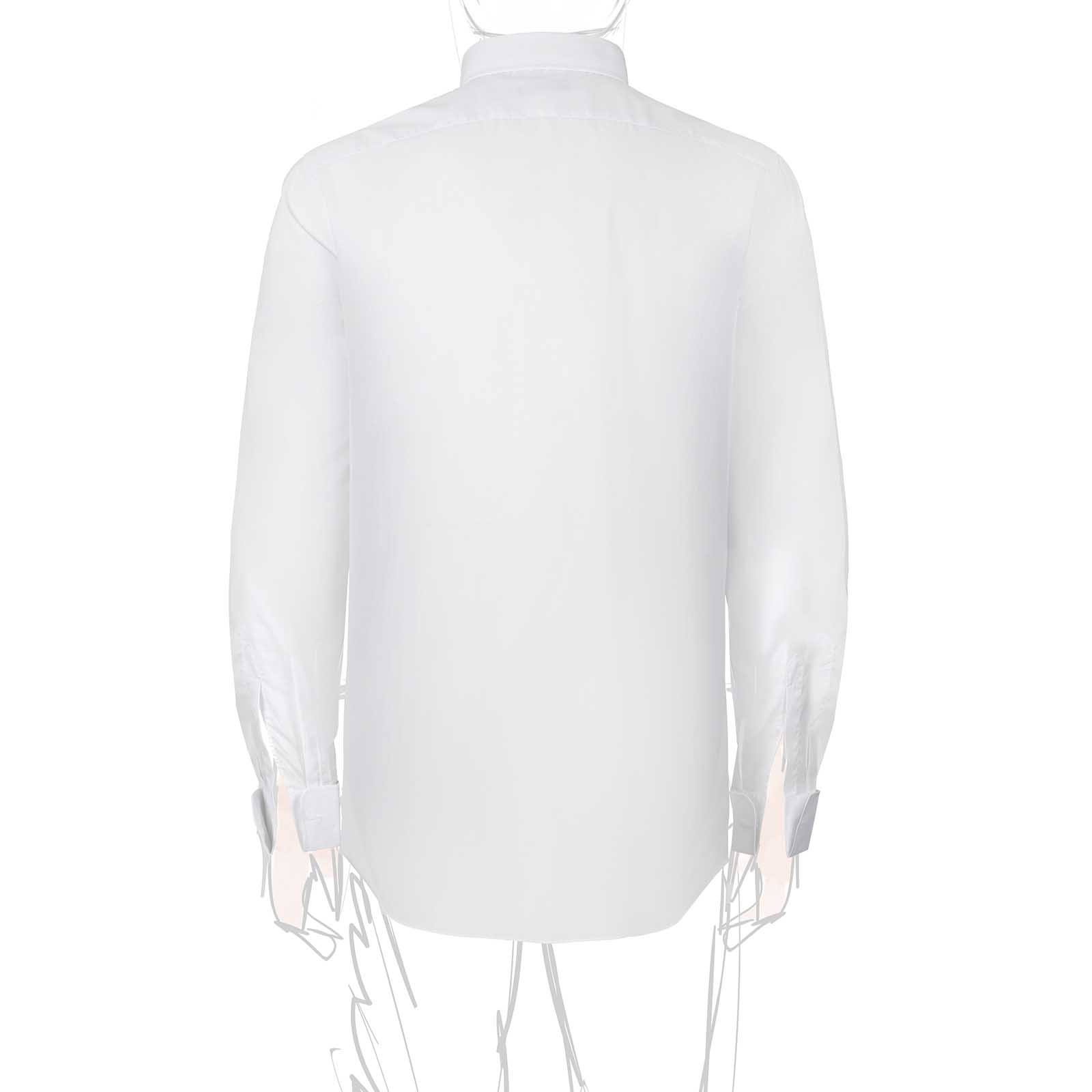 Rubinacci Camicia in cotone bianca polsi gemelli Qualità Garantita