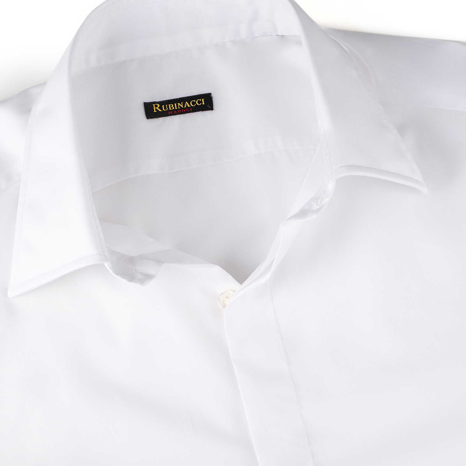 Rubinacci Camicia in cotone bianca polsi gemelli Qualità Garantita