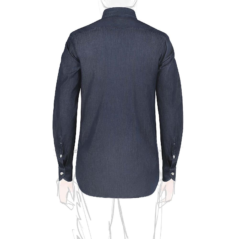 Rubinacci Camicia jeans blu scuro Trasporto libero internazionale