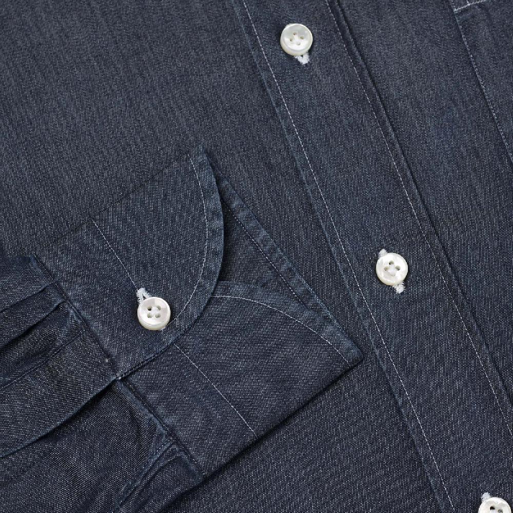 Rubinacci Camicia jeans blu scuro Trasporto libero internazionale