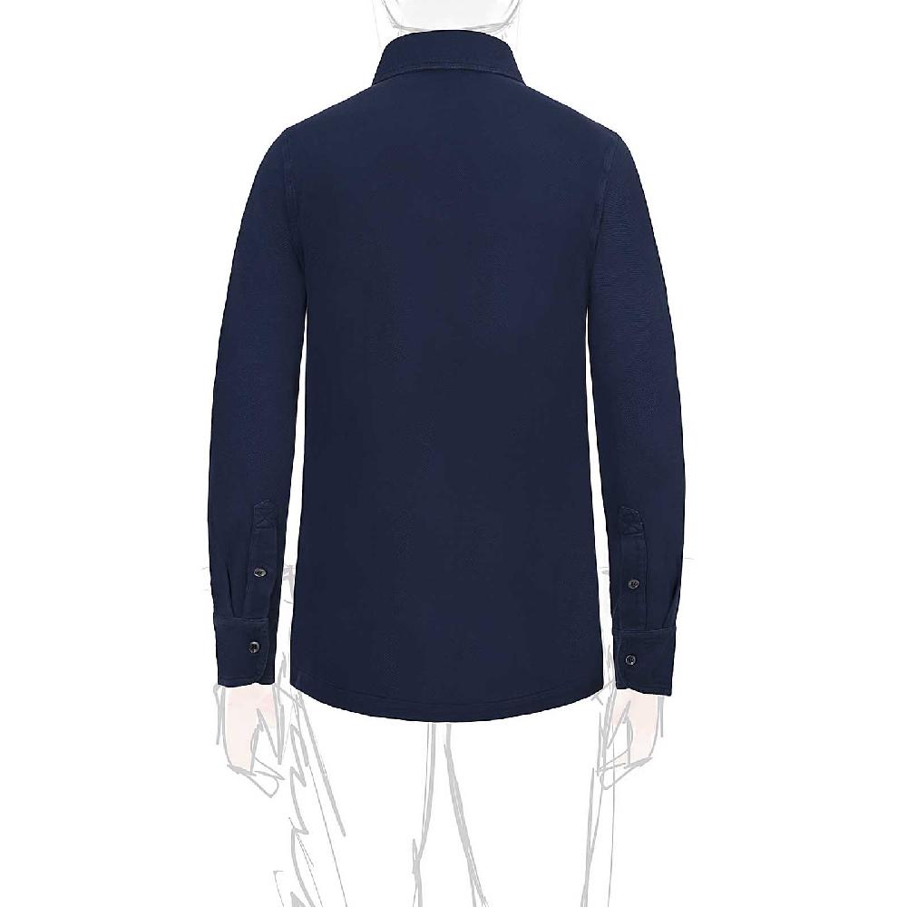 Rubinacci Camicia in piquet blu Offerta