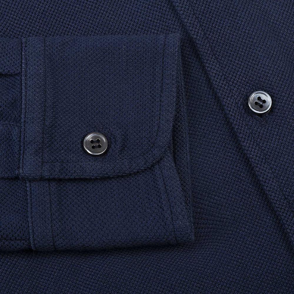 Rubinacci Camicia in piquet blu Offerta