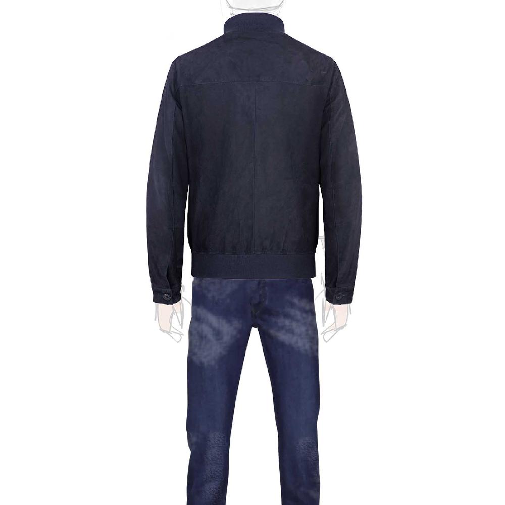 Rubinacci Bomber in camoscio blu Vendita Economica