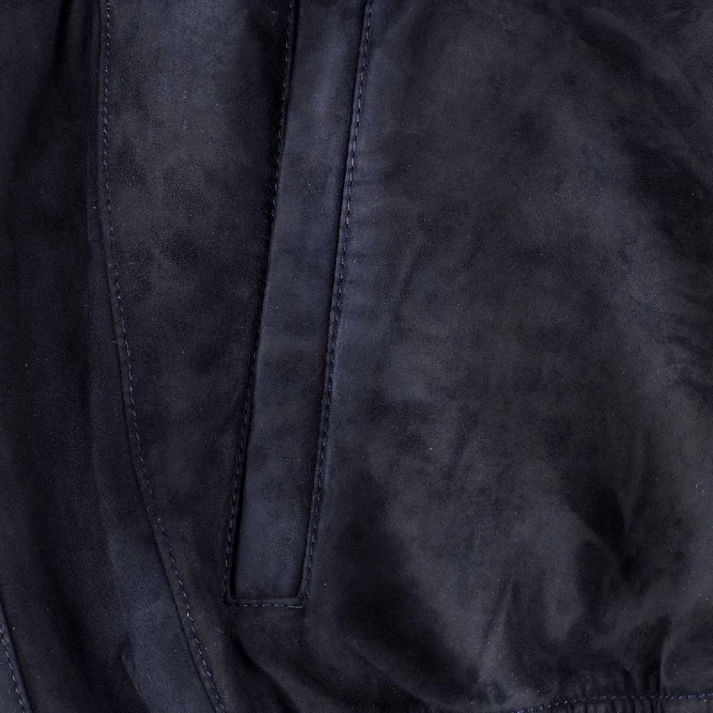 Rubinacci Bomber in camoscio blu Vendita Economica