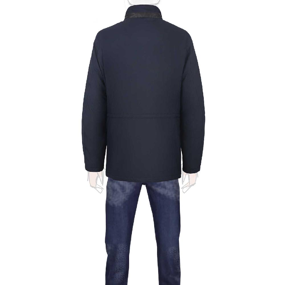 Rubinacci Giaccone in seta impermeabile blu Vendite Flash