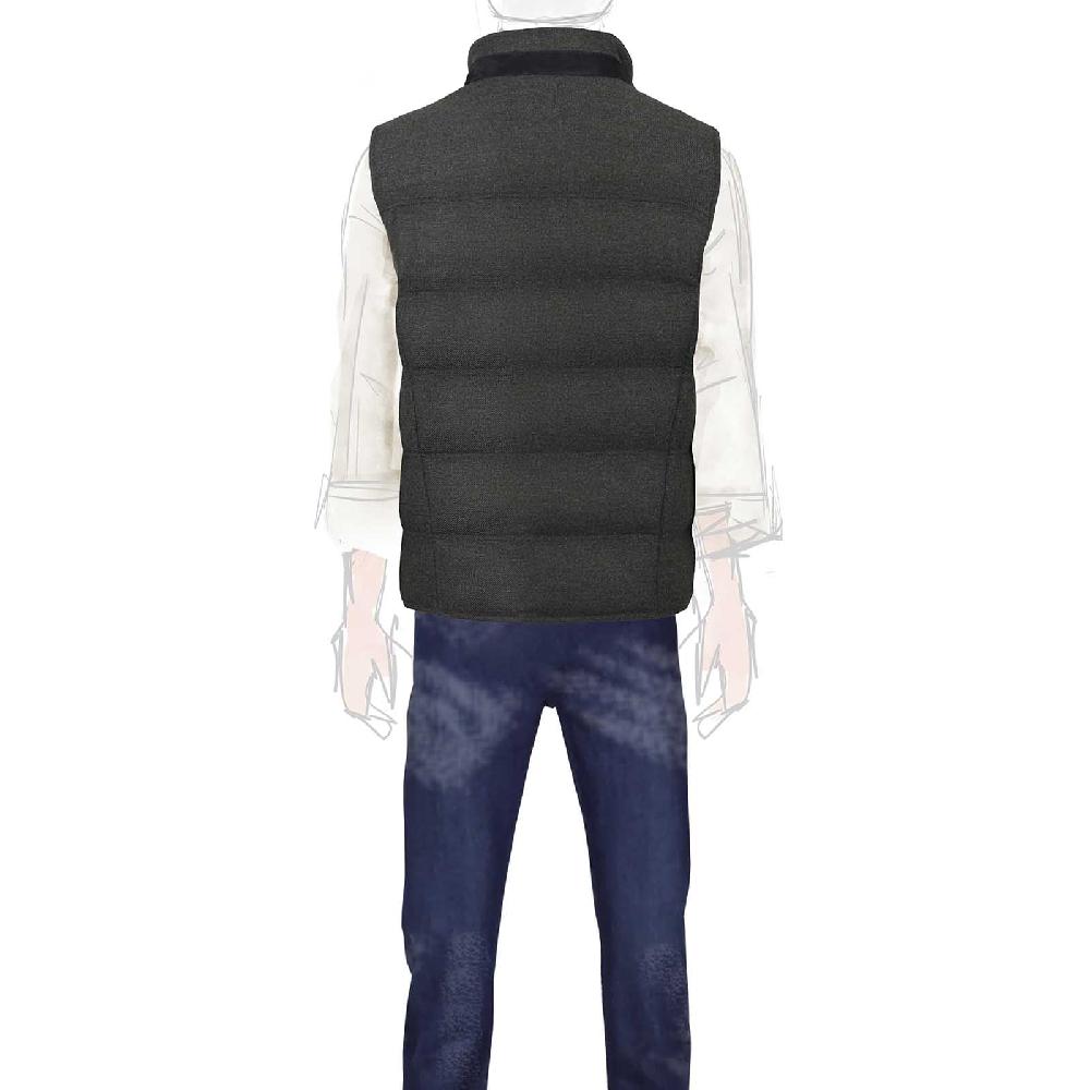 Rubinacci Gilet trapuntato lana e cashmere verde Negozio