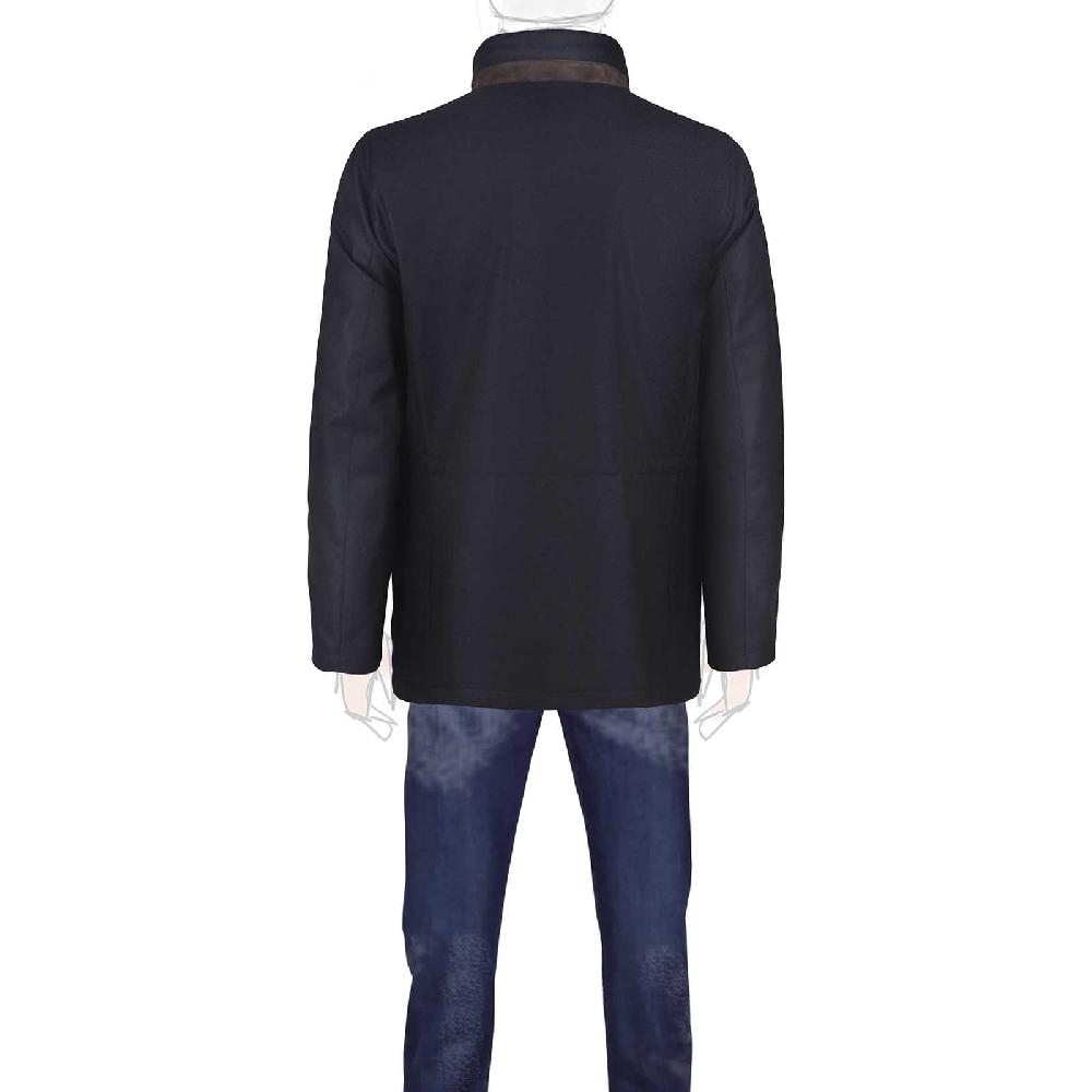 Rubinacci Giaccone in lana e cashmere blu 2025