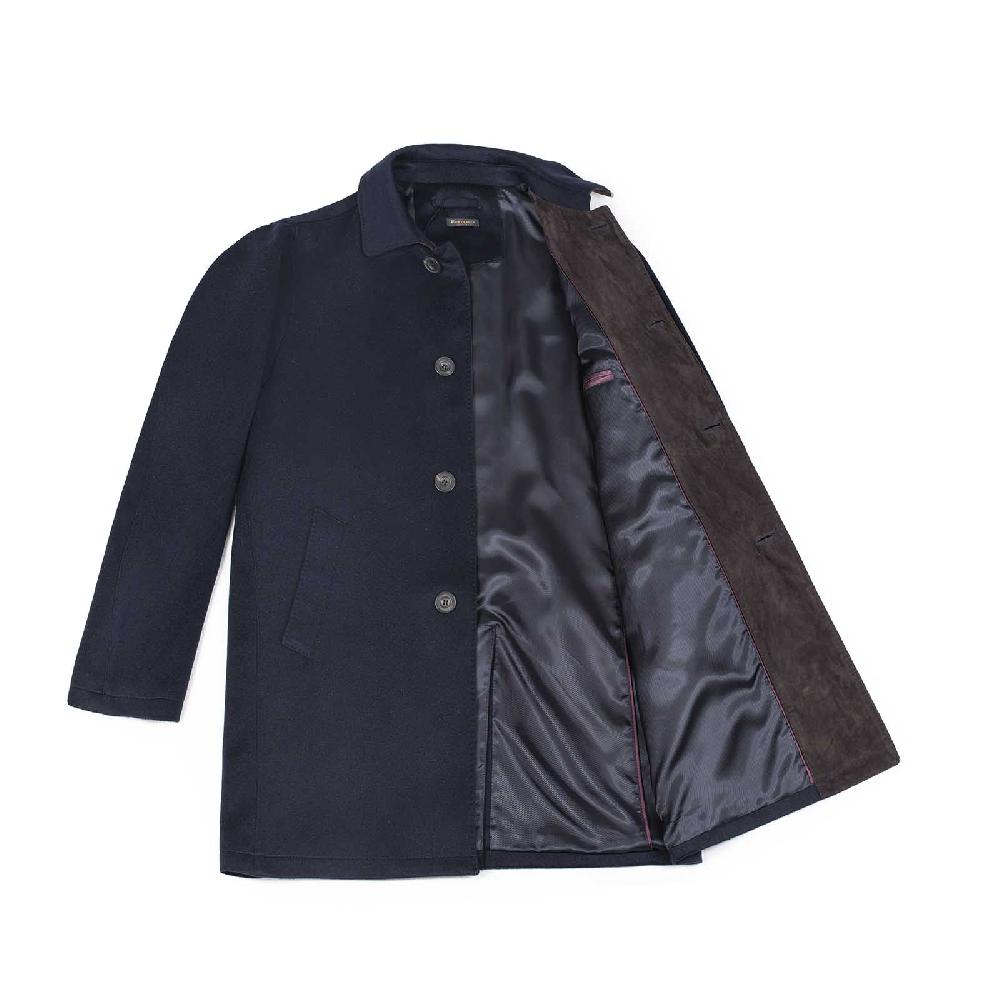 Rubinacci Giaccone in cashmere blu In Linea