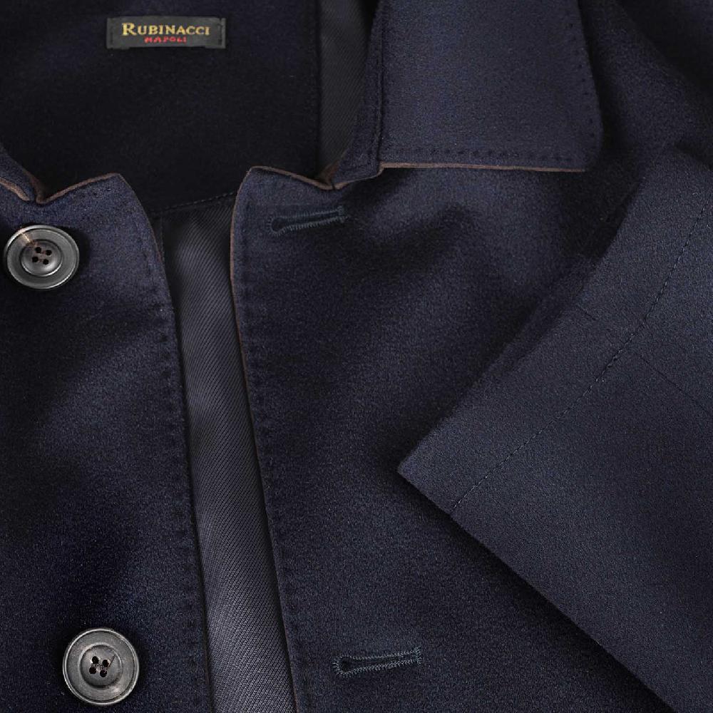 Rubinacci Giaccone in cashmere blu In Linea