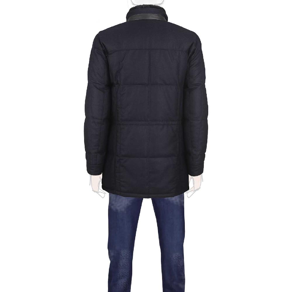 Rubinacci Piumino in lana e cashmere blu Nuovo