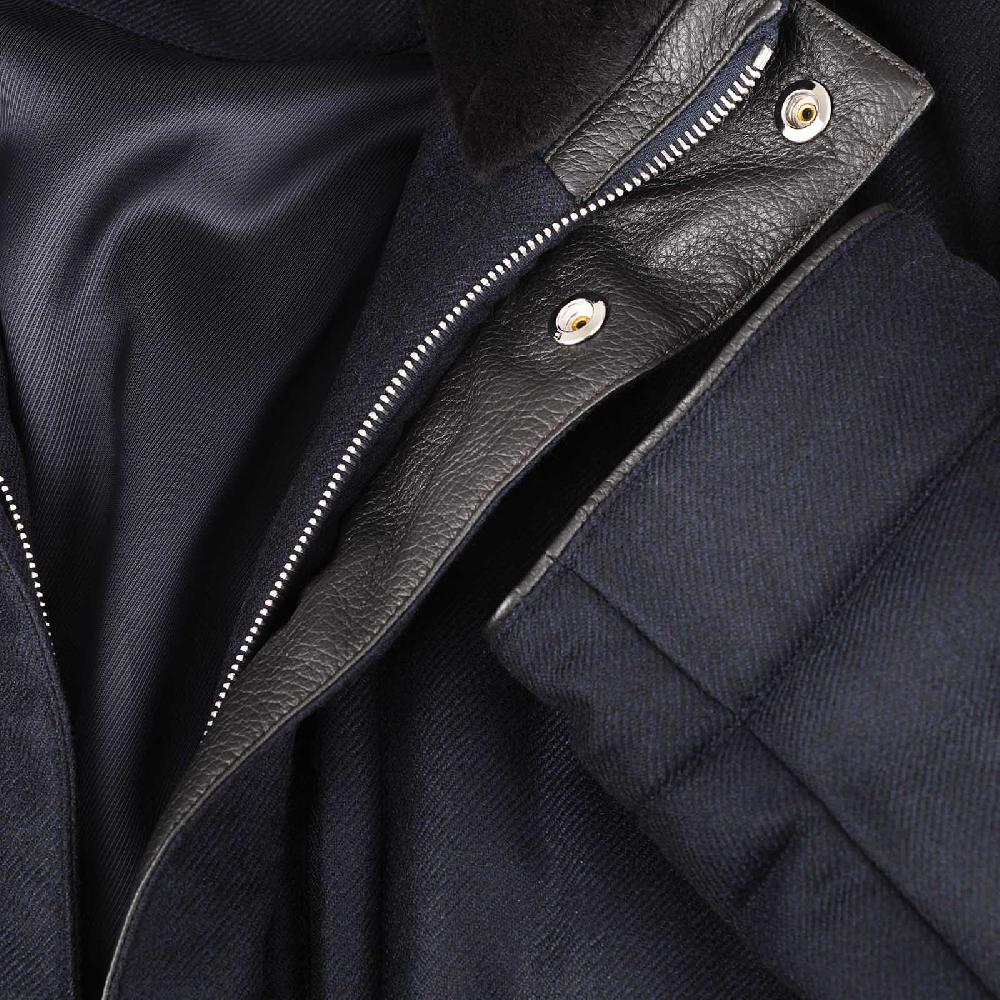 Rubinacci Piumino in lana e cashmere blu Nuovo
