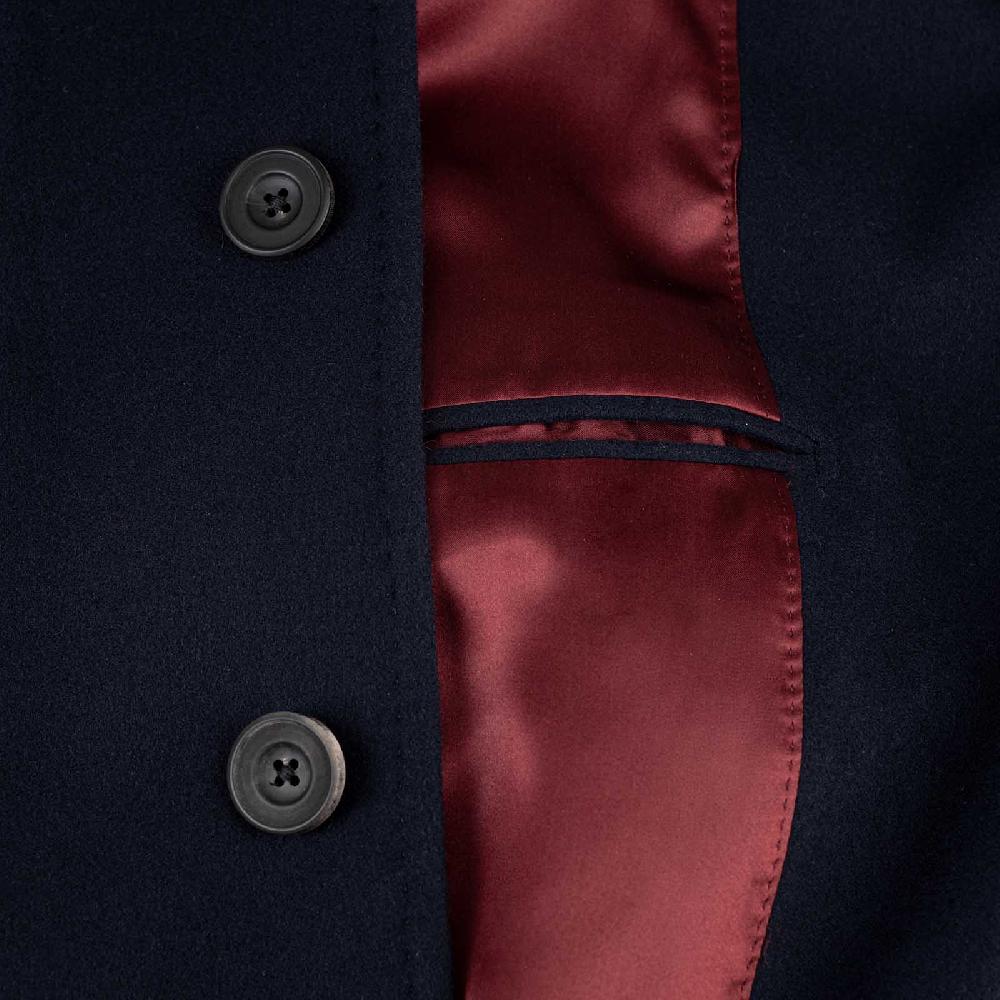 Rubinacci Cappotto Ulster in lana super 200's blu Vendita