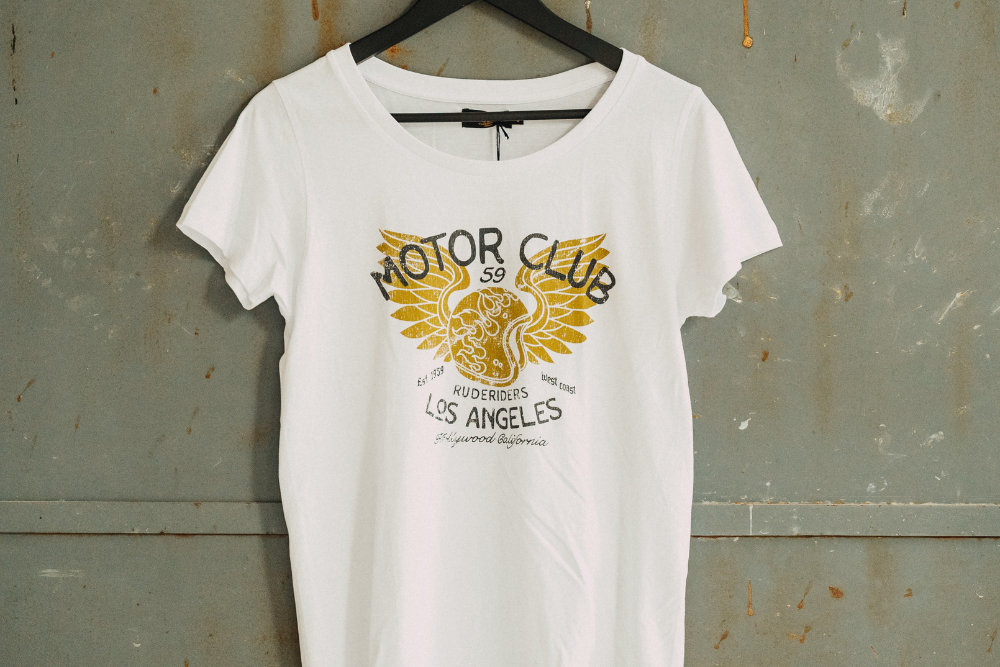 Rude Riders T-Shirt Donna Motor Brigade Bianca Offerte