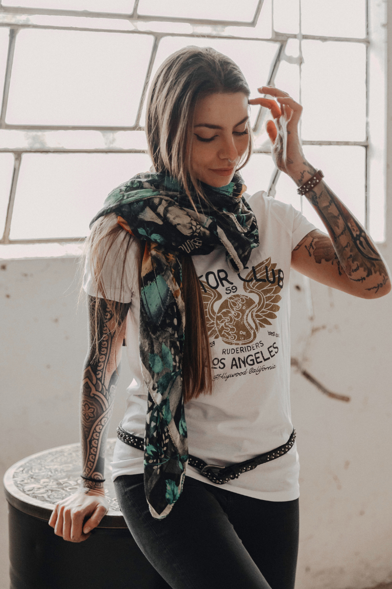Rude Riders T-Shirt Donna Motor Brigade Bianca Offerte
