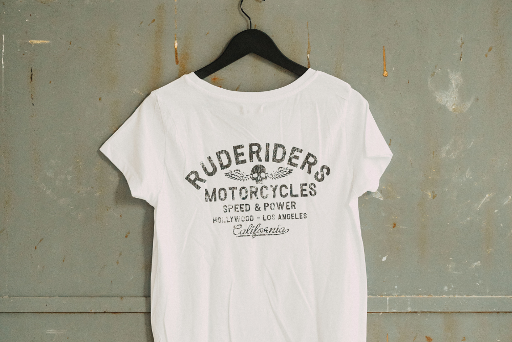 Rude Riders T-Shirt Donna Rude Riders Bianca Vendita Calda