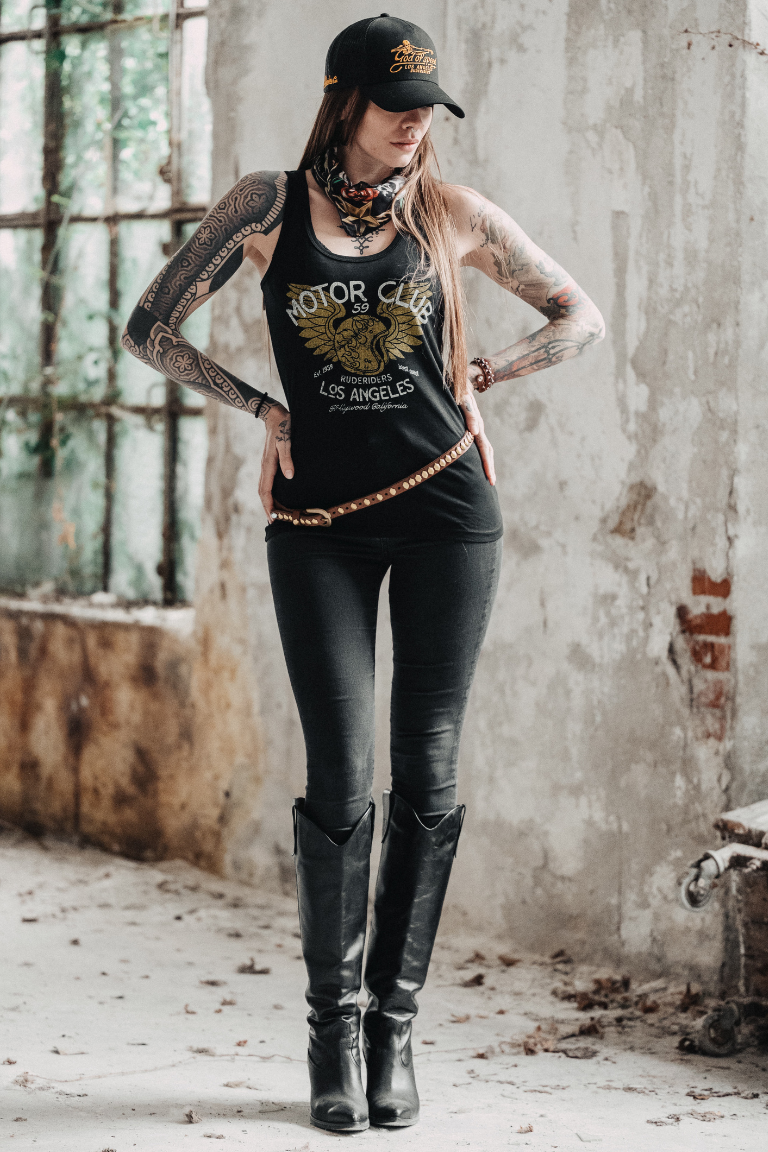 Rude Riders Canotta Donna Motor Brigade Nera In Saldo