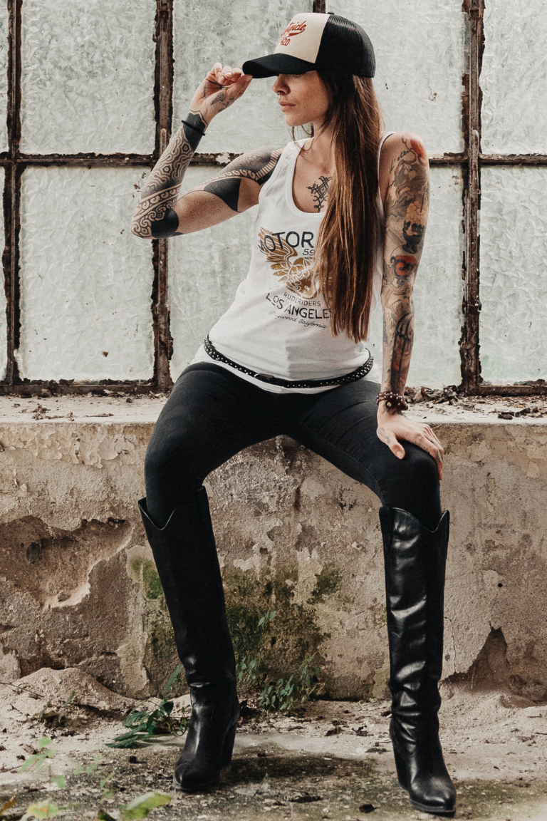 Rude Riders Canotta Donna Motor Brigade Bianca Nuova