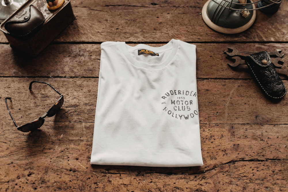 Rude Riders T-Shirt Uomo Motor Club Bianca Presa