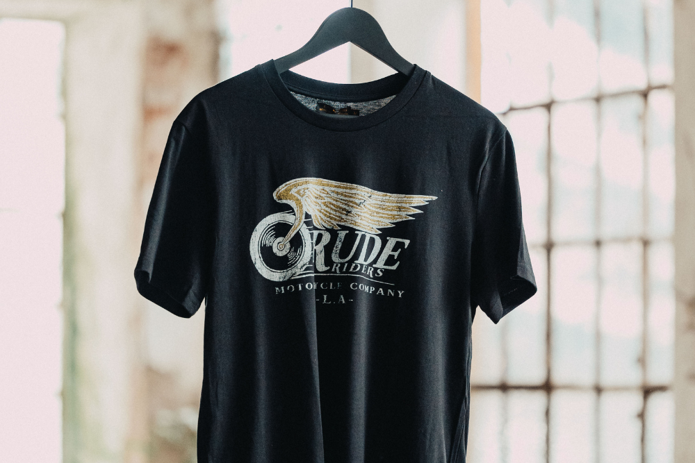 Rude Riders T-Shirt Uomo Flying Wheel Nera Sconto