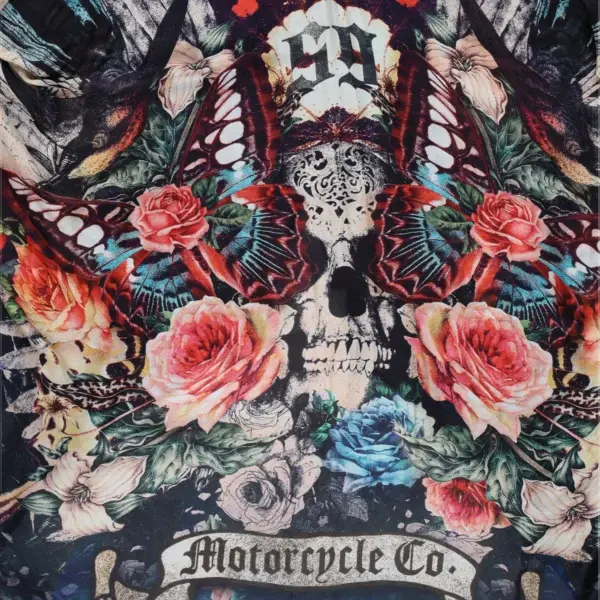 Rude Riders Kimono Donna Skull & Roses Saldi Di Fabbrica