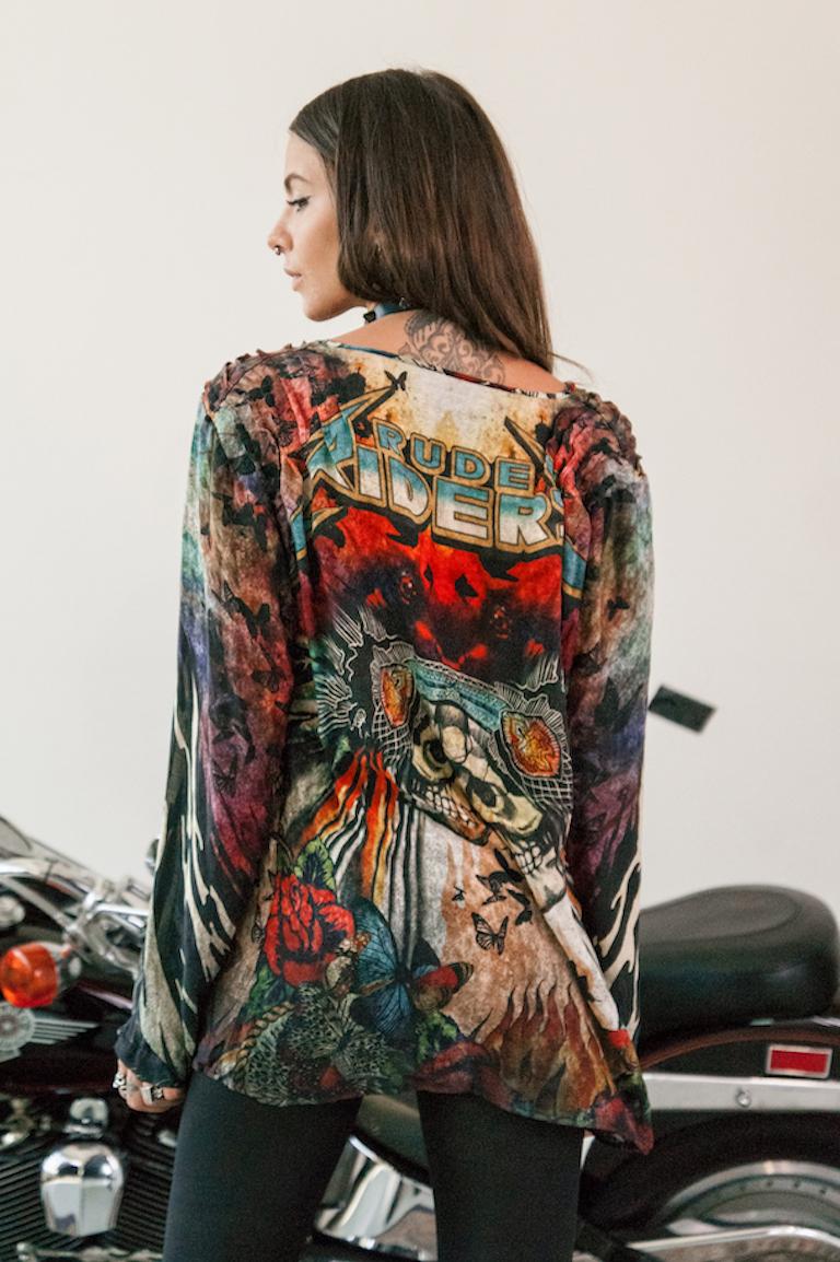Rude Riders Shirt Donna Flying Indian Nuova