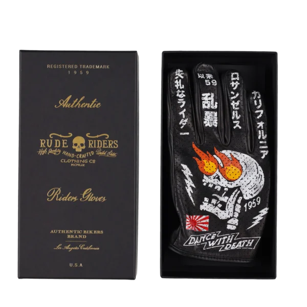 Rude Riders Guanti moto in pelle Yokohama Promozione Limitata