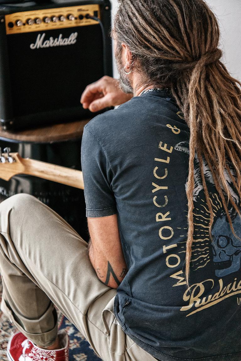 Rude Riders T-Shirt Uomo Skull & Eagle In Vendita