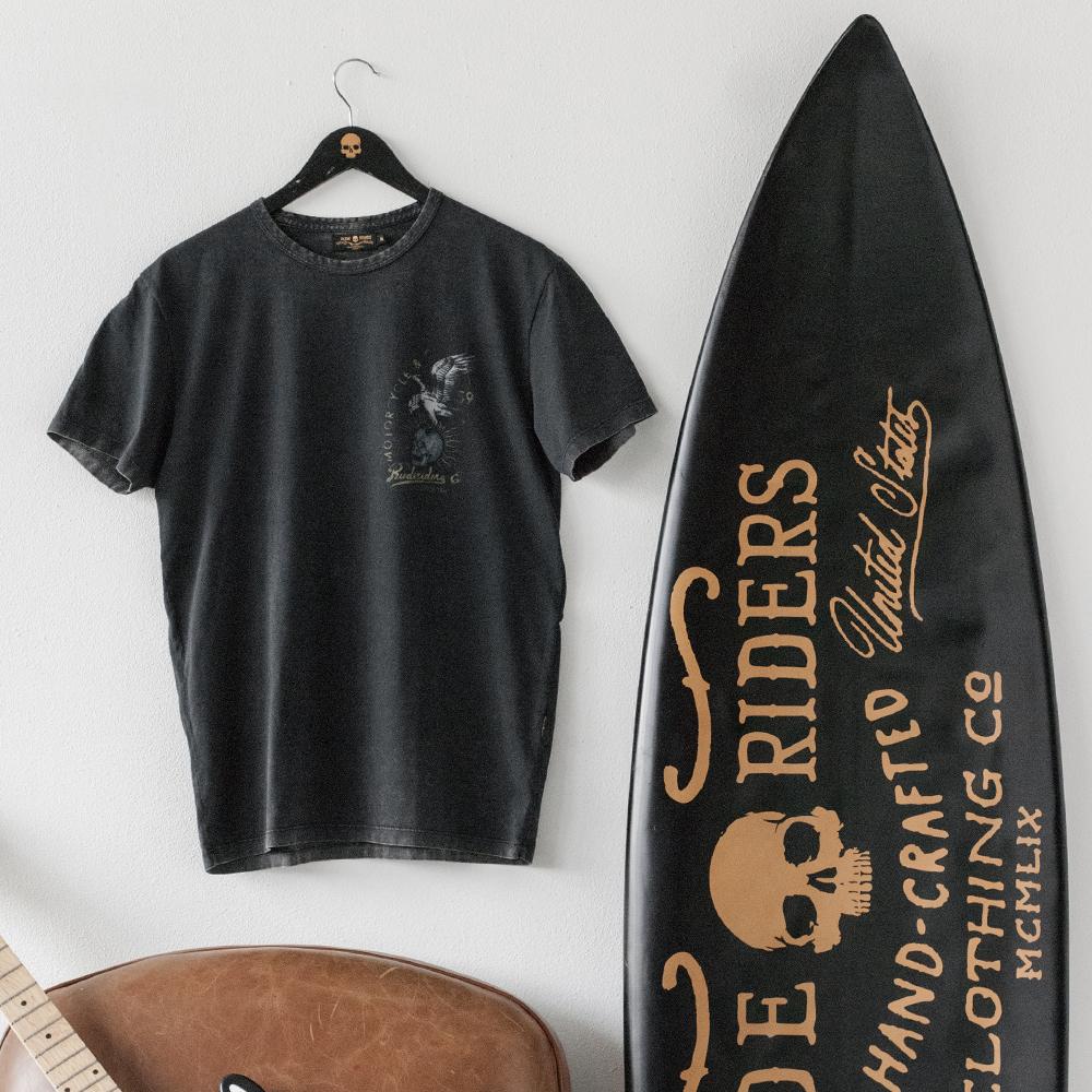 Rude Riders T-Shirt Uomo Skull & Eagle In Vendita