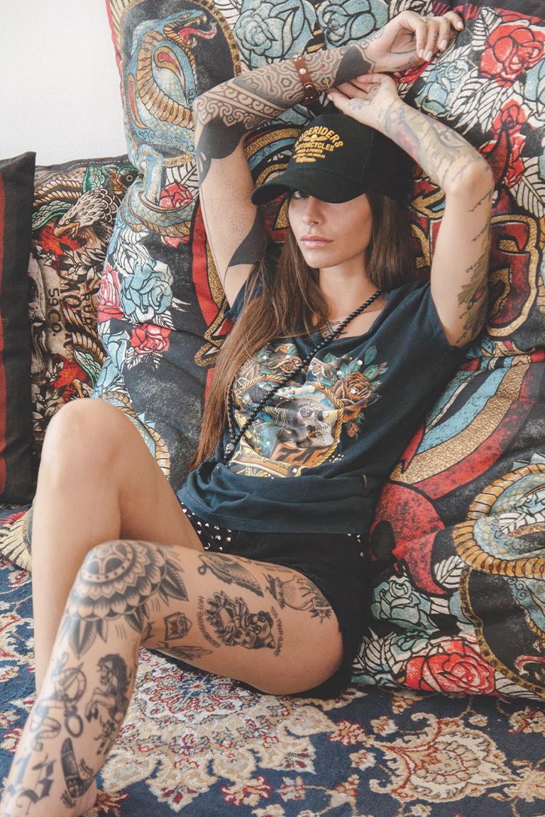 Rude Riders T-Shirt Donna Rock Vendita Economica