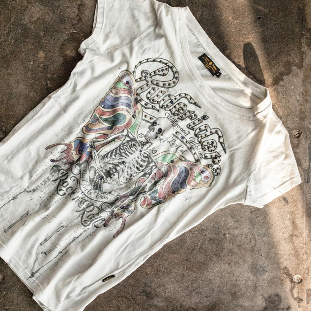 Rude Riders T-Shirt Donna Flying Skull Saldi Di Fabbrica