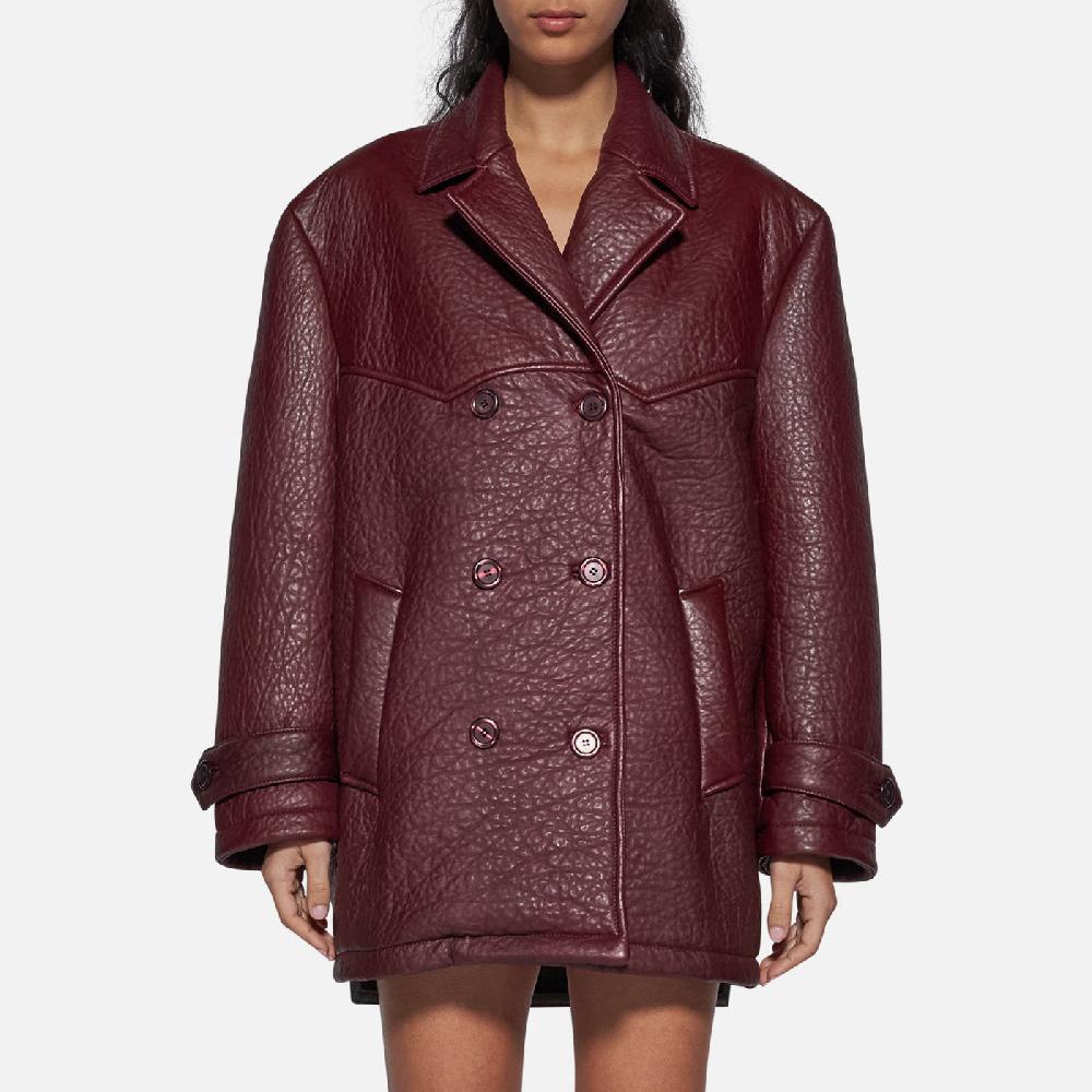 Salvatore Santoro GIACCA IN PELLE - BORDEAUX Saldi Di Fabbrica