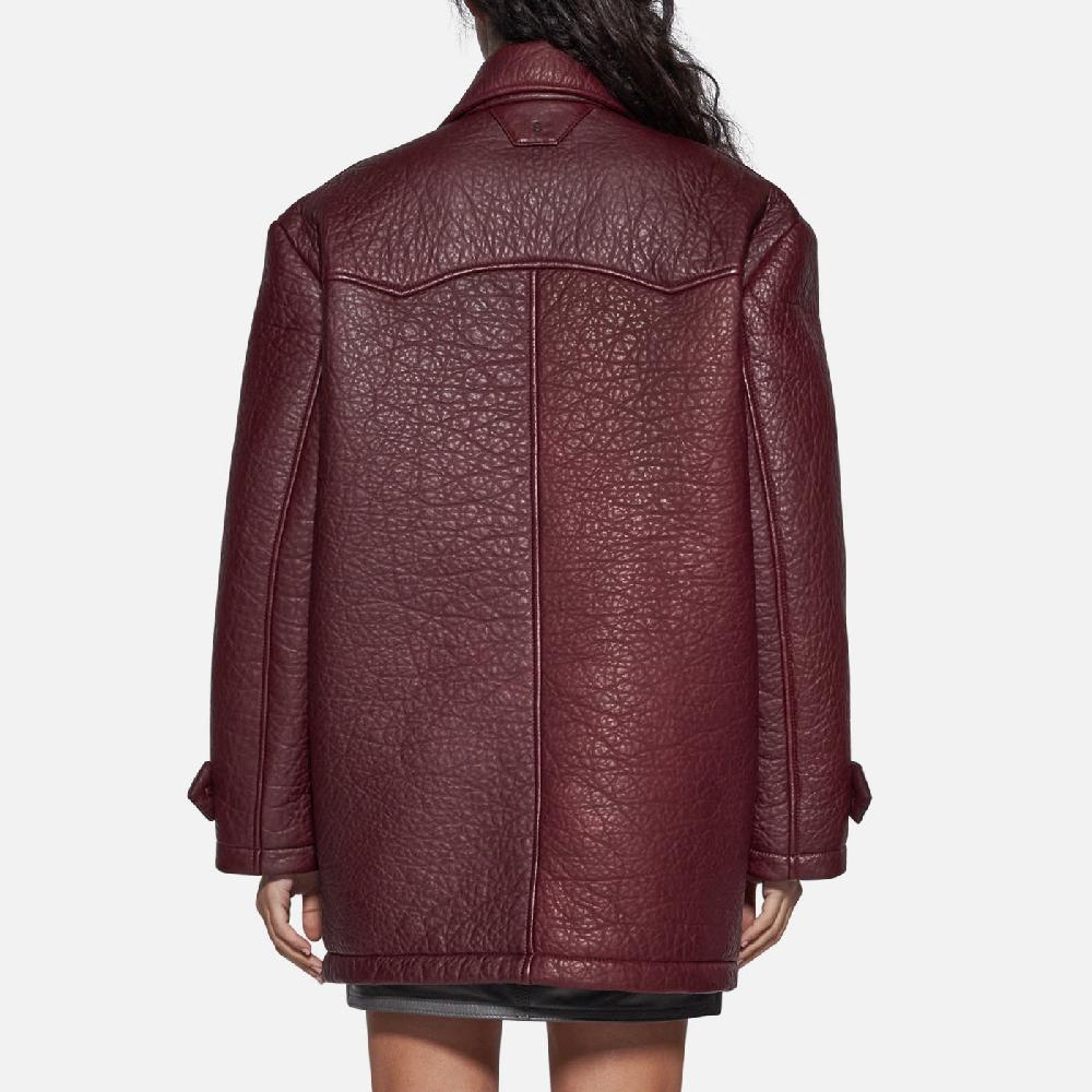 Salvatore Santoro GIACCA IN PELLE - BORDEAUX Saldi Di Fabbrica