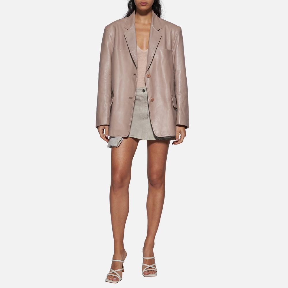 Salvatore Santoro BLAZER IN PELLE - NUDE Negozio