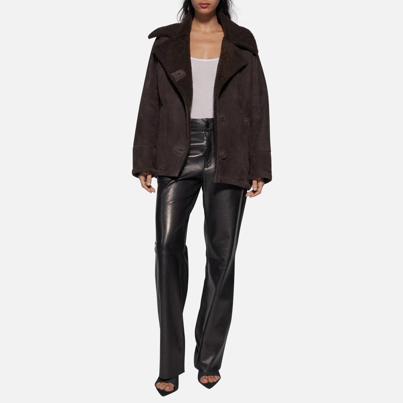 Salvatore Santoro GIACCA IN SHEARLING - DARK BROWN In Saldo