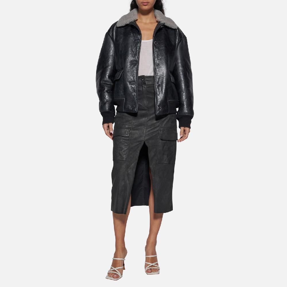 Salvatore Santoro GIACCA IN SHEARLING - BLACK Nuova