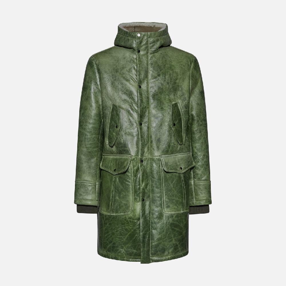 Salvatore Santoro GIACCA IN SHEARLING - GREEN Spedizione Gratuita