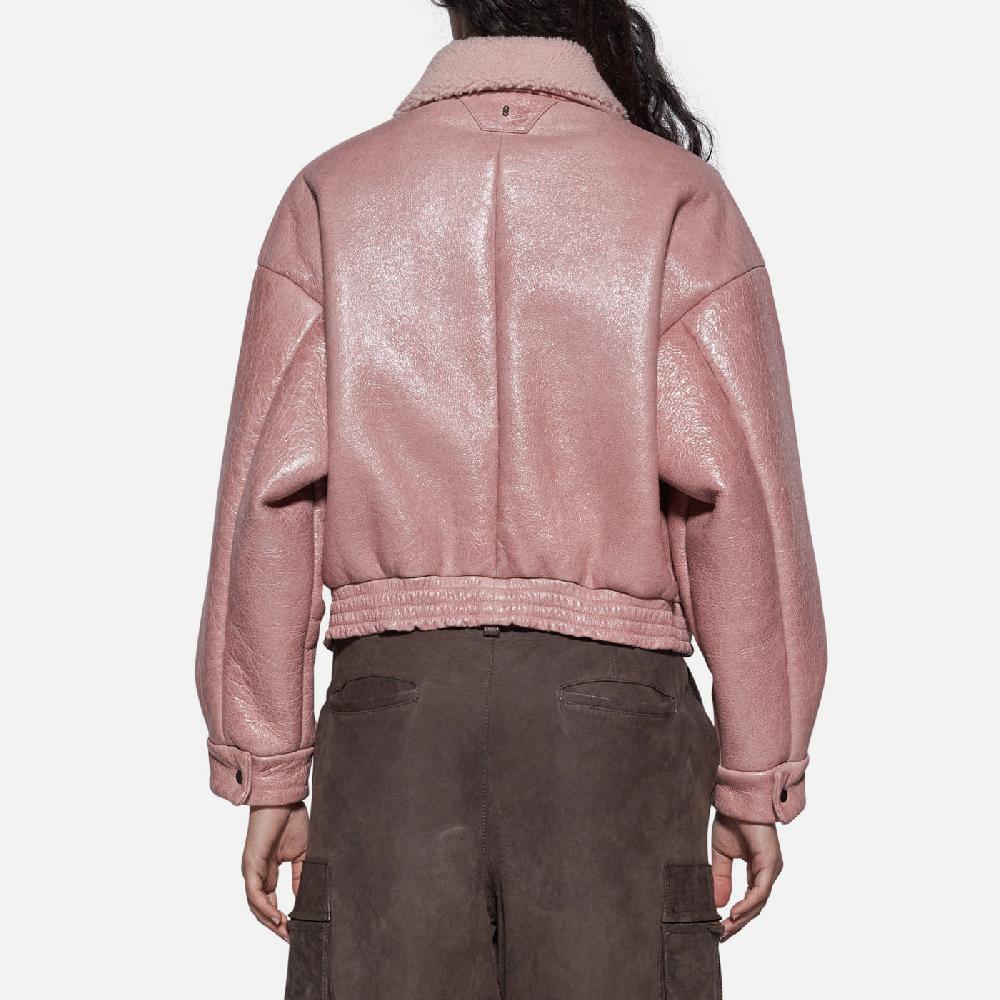 Salvatore Santoro BOMBER IN SHEARLING - ROSA Sottocosto