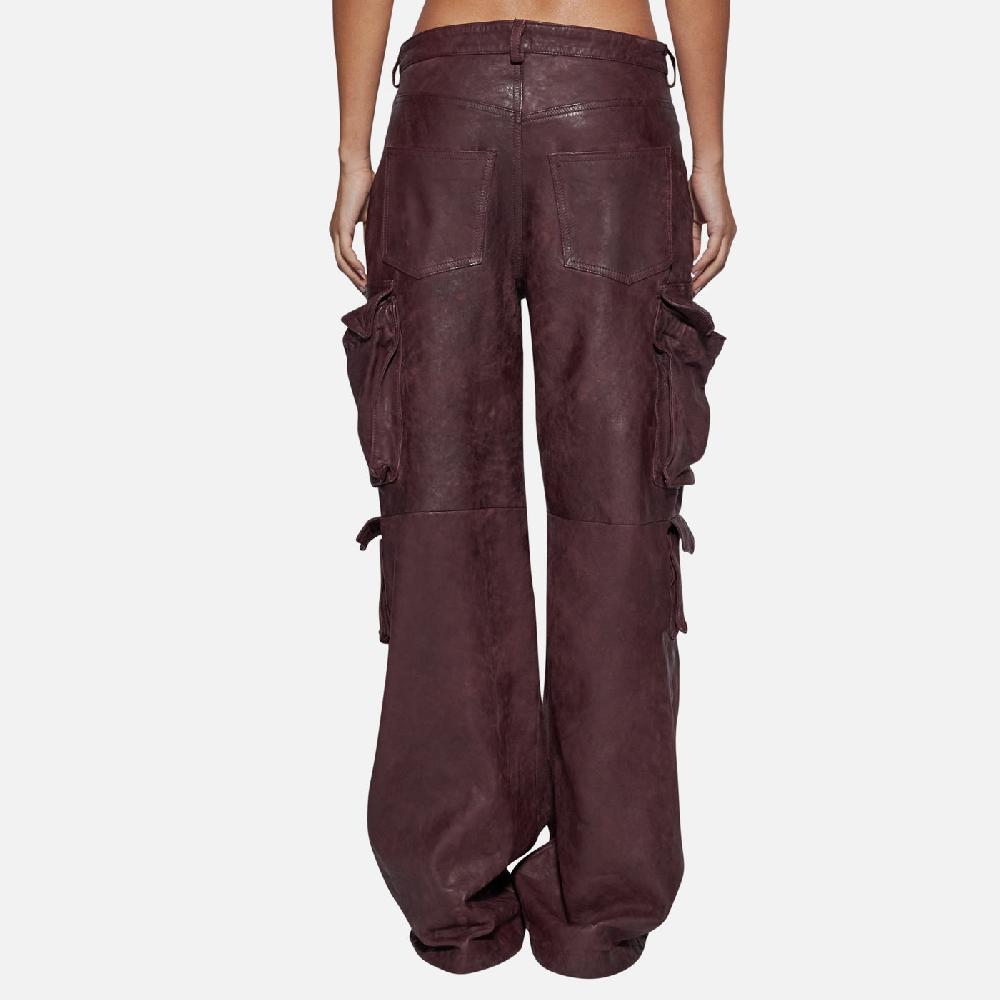 Salvatore Santoro PANTALONE IN PELLE - PRUNE Presa