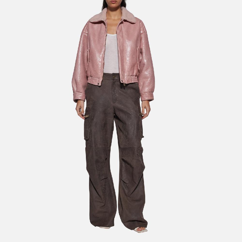 Salvatore Santoro PANTALONE IN PELLE - STONE Sconto