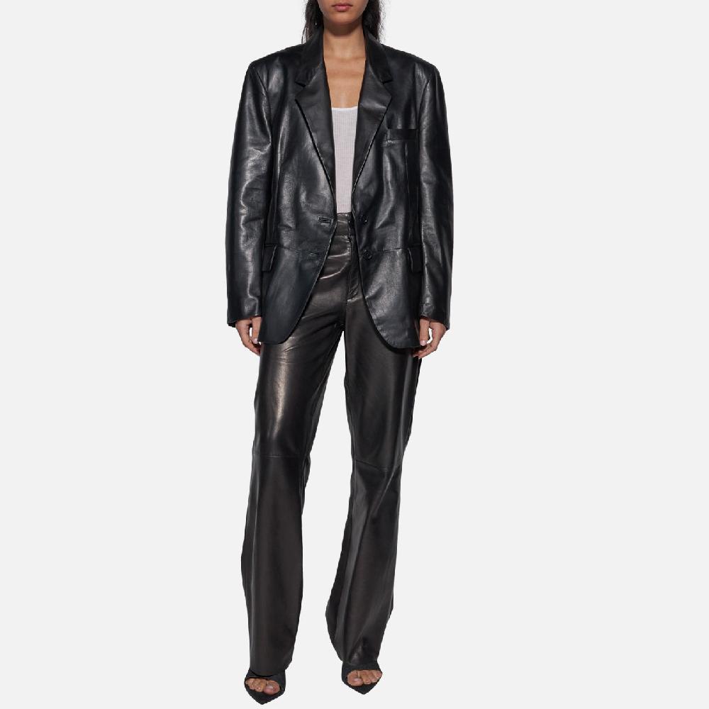 Salvatore Santoro PANTALONE IN PELLE - BLACK Offerta