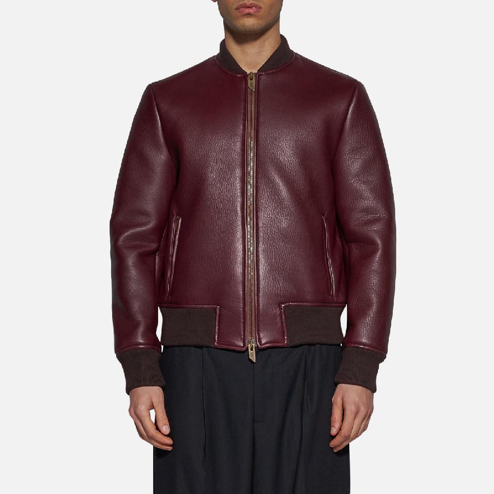 Salvatore Santoro BOMBER IN PELLE - BORDEAUX Vendite Flash