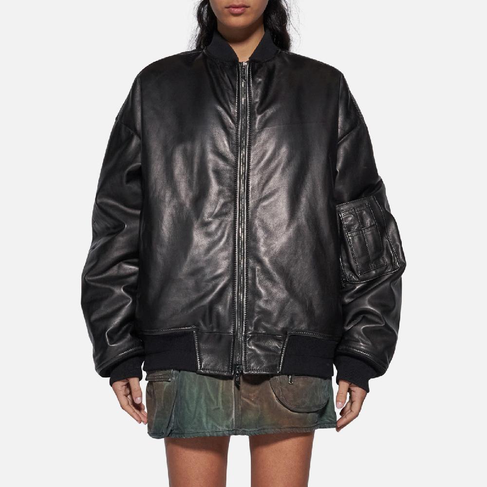 Salvatore Santoro BOMBER IN PELLE - BLACK Moda