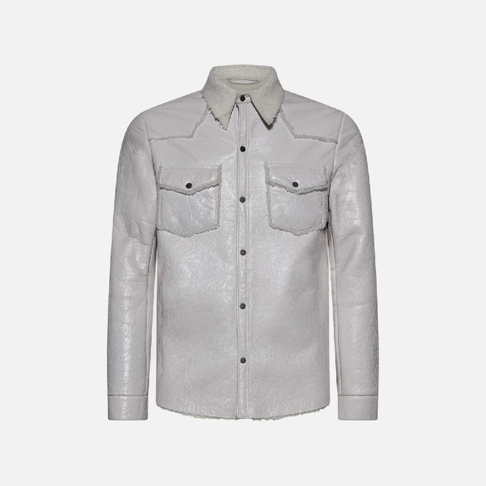 Salvatore Santoro CAMICIA IN SHEARLING - IVORY Prezzo Ridotto