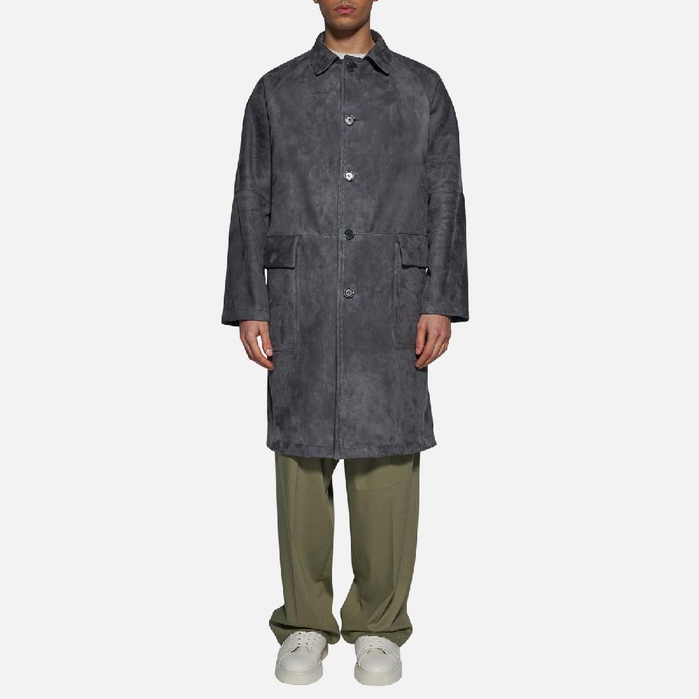 Salvatore Santoro CAPPOTTO IN CAMOSCIO - SMOKE Sottocosto